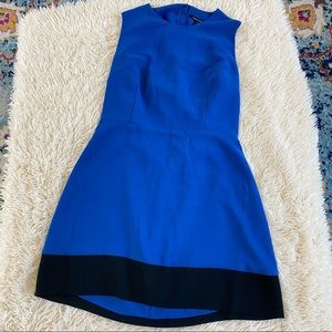 French Connection Aro Crepe Cape Dress Blue Sz 12